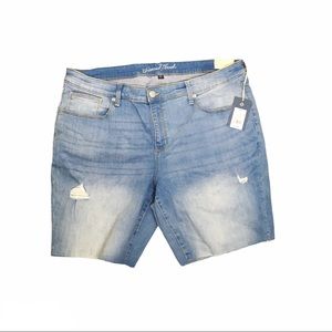 Womens Plus Size Mid-Rise Bermuda Jean Shorts NWT
